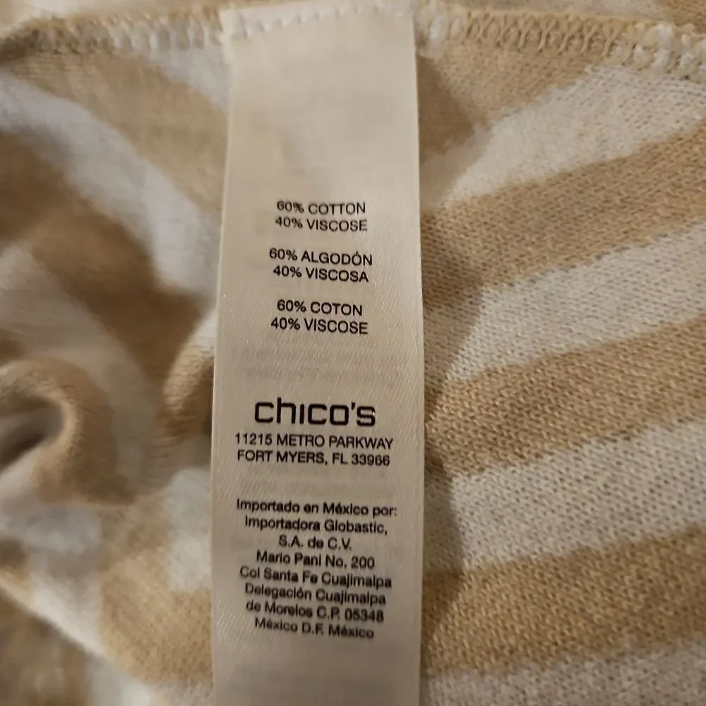 Chico's Tan and Cream Sweater Vest